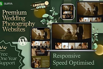 create a professional, modern wedding photographers website