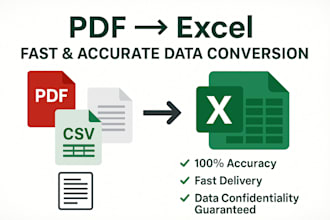 convert your PDF, CSV, or scanned data into excel
