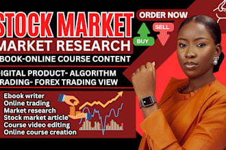 write stock market online course, trading course,  cryptocurrency, ebook writer