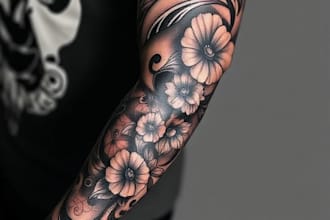 create realistic custom tattoo design, tattoo sleeve