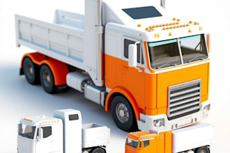 3d truck model for 3d printing car model 3d cad design toy design  aircraft gta