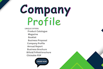 design a company profile brochure catalog business profiles
