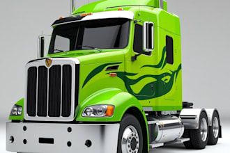 model and texture a custom 3d truck with pbr materials,3d truck animation,stl