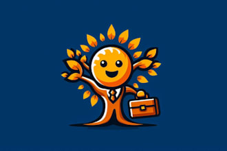 create an eye tree symbol with sun mascot logo for you in one day
