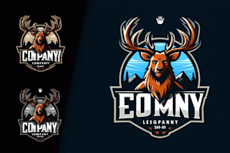 make modern style elk mascot logo for you with new concept