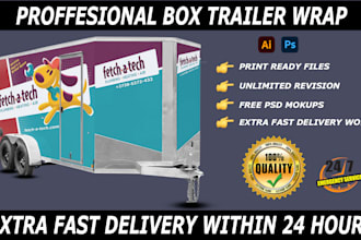 design food truck trailer wrap, food cart vehicle wrap design