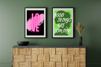 create typography posters for print and wall art for you