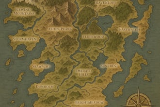 a custom fantasy map for dnd or games