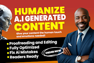 humanize, proofread, paraphrase chatgpt, jasper, and ai generated content