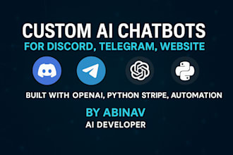 make a smart discord or telegram bot using ai and API integration