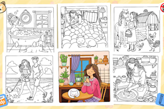 create kawaii bold and easy coloring pages