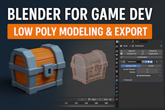 teach blender for game dev low poly modeling, asset export