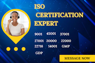 assist with iso 9001, 45001, 27001, 22000, 22716 gmp, and others