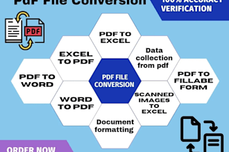 convert PDF file into word,excel,or in google sheet and fillable form