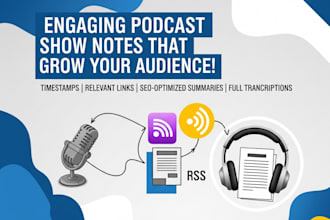write professional and engaging podcast show notes and summaries