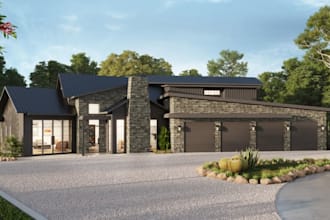3d exterior design, rendering of your house, commercial building, shops, offices