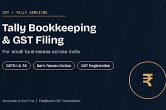 do your tally bookkeeping and file gst returns along with compliances