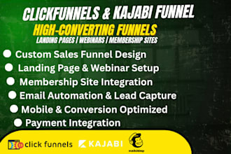 build clickfunnels kajabi sales funnel landing sales page webinar membership