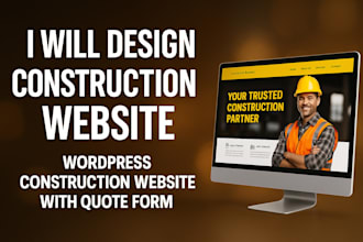 design a wordpress construction website with online quote form