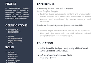 design professional and modern CV and resumes