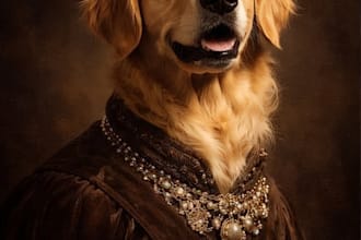 create a royal memorial portrait of your beloved pet