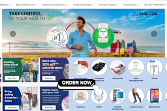 design medical equipment shopify store healthcare  fitness pharmacy yoga website