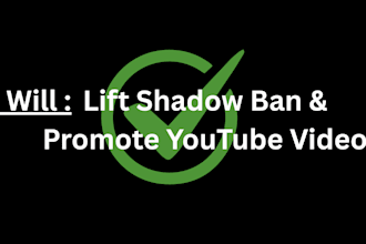 lift shadow ban on your channel , promote youtube views