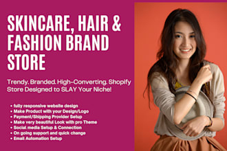 do skincare, hair wigs, fashion clothing brand shopify store