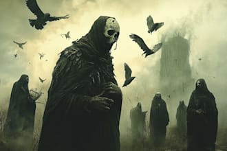 create  horror illustration dark art illustration death metal
