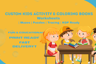 create custom kids activity books, coloring book