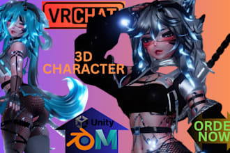 create custom vrc avatar vr character anime avatar unity 3d avatar commission