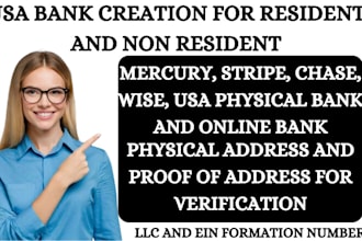 create USA business bank account for USA non USA residents USA physical address