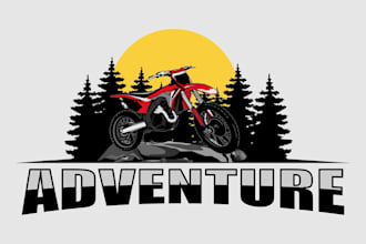 create an awesome dirt bike logo with unlimited revision