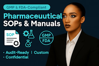write gmp, fda, iso compliant sops pharmaceuticals and biotech companies