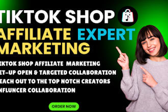 help you in tiktok shop affiliate marketing and manage tiktok shop