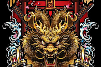 design high quality vintage dragon logo with express delivery
