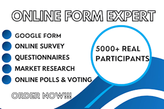 conduct your online survey form and polls with 1000 respondents