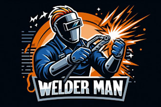create welder man mascot logo for you with my on creativity