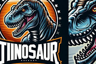 design high quality vintage dinosaur dragon logo with unlimited revision