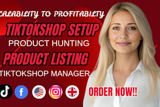 professionally setup and optimize tiktok shop, facebook shop and instagram shop