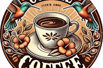design high quality vintage café coffee shop logo with fastest delivery