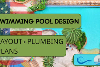 design a custom swimming pool layout with mep, plumbing and circulation system