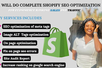 do complete shopify SEO on page optimization to rank and boost sales and traffic