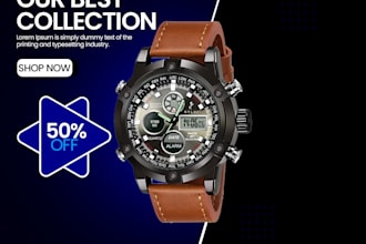 design premium watch marketing visuals and banners