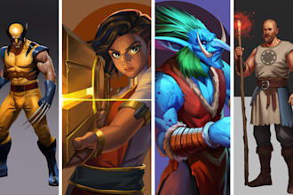 paint character concept art and illustrations for you