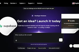 build a custom hostinger horizon web app with supabase lovable ai website n8n