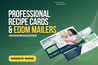 a unique real estate postcard, recipe card, direct mail eddm