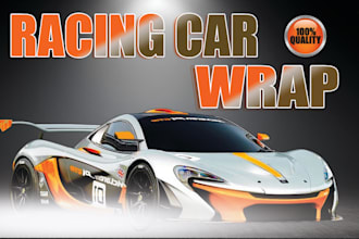draw professional racing car for your racing team or brand