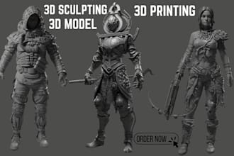 sculpt 3d miniature model 3d miniature figure 3d cosplay character model paint