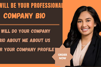 do your company bio about me about us for your company profile